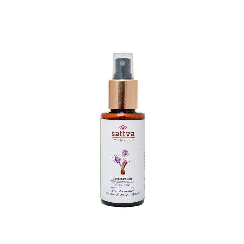 WCIERKA DO SKÓRY GŁOWY WZMACNIAJĄCA SZAFRAN I CYNAMON 100 ml - SATTVA (AYURVEDA)