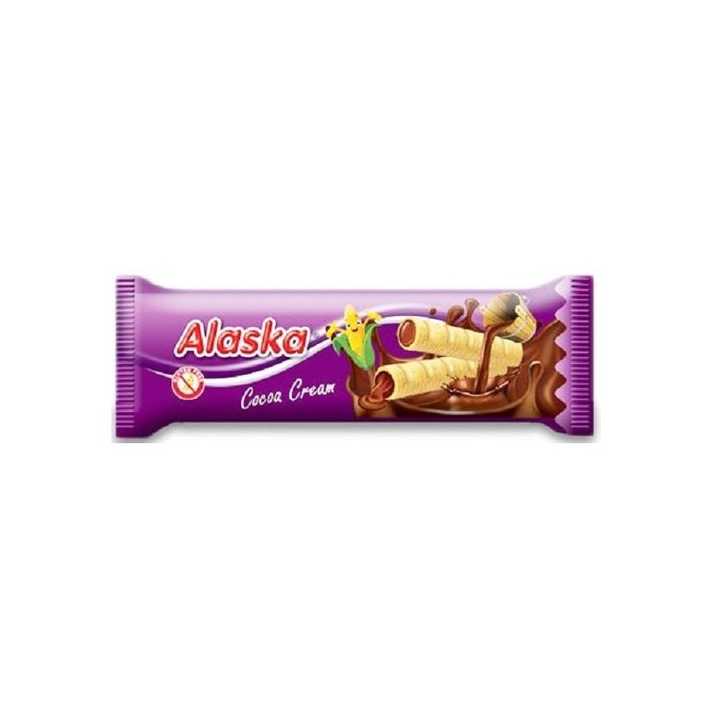 RURKI KUKURYDZIANE Z KREMEM KAKAOWYM BEZGLUTENOWE 18 g - ALASKA
