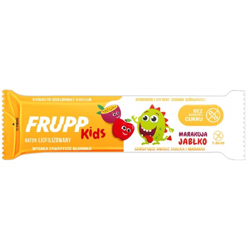 BATON DLA DZIECI LIOFILIZOWANY JABŁKO - MARAKUJA BEZGLUTENOWY  9 g - CELIKO (FRUPP KIDS)