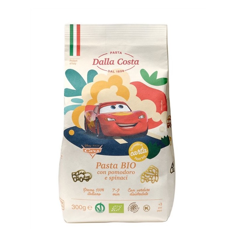 MAKARON (SEMOLINOWY TRÓJKOLOROWY) DISNEY AUTA BIO 300 g - DALLA COSTA