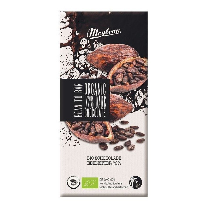 CZEKOLADA GORZKA 72 % BIO 100 g - MEYBONA