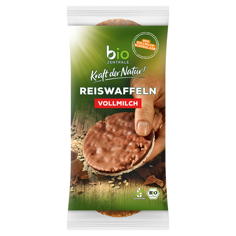 WAFLE RYŻOWE Z MLECZNĄ CZEKOLADĄ BEZGLUTENOWE BIO 100 g - BIO ZENTRALE