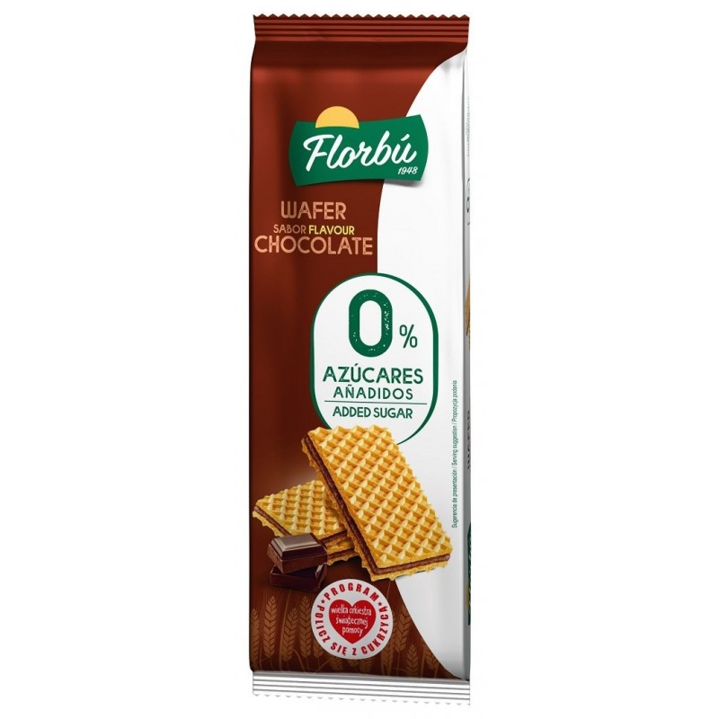 WAFELKI Z KREMEM KAKAOWYM BEZ DODATKU CUKRÓW 150 g - FLORBU