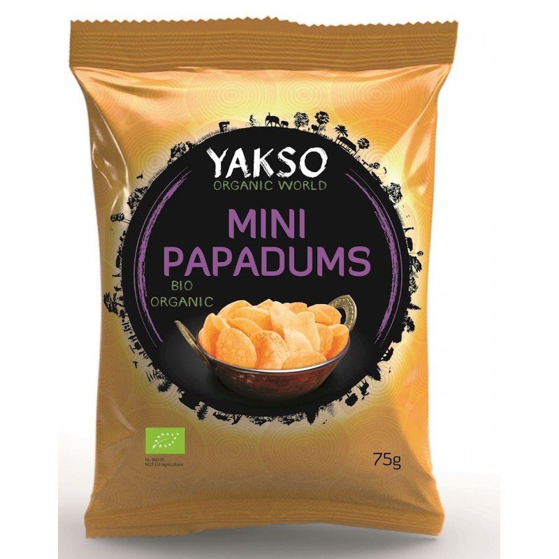 CHIPSY Z SOCZEWICY MINI PAPADUMS BIO 75 g - YAKSO