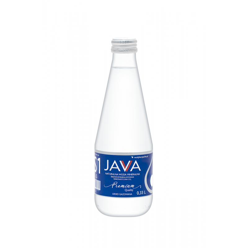 NATURALNA WODA MINERALNA ŚREDNIOZMINERALIZOWANA LEKKO GAZOWANA 330 ml (SZKŁO) - JAVA