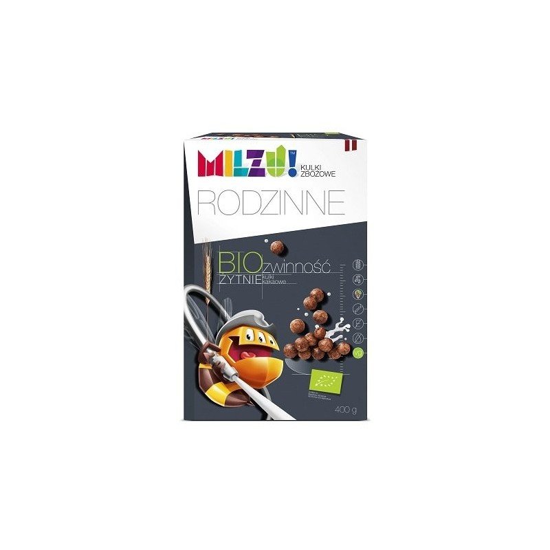 KULKI ŻYTNIO - OWSIANE KAKAOWE "ZWINNOŚĆ" BIO 400 g - MILZU