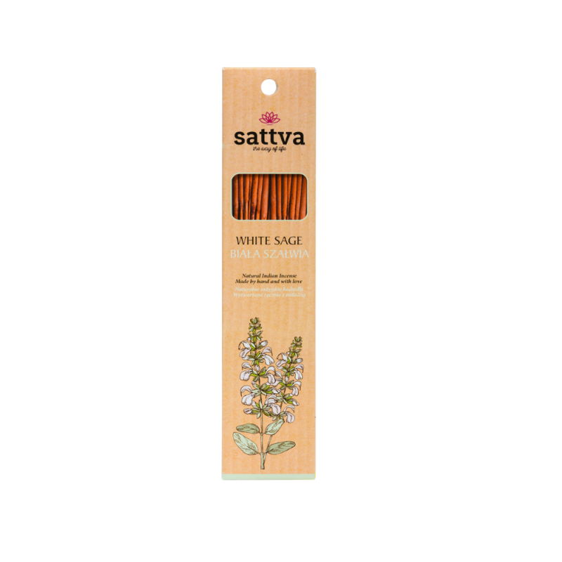 KADZIDŁO INDYJSKIE BIAŁA SZAŁWIA (15 szt.) 30 g - SATTVA (WELLNESS)