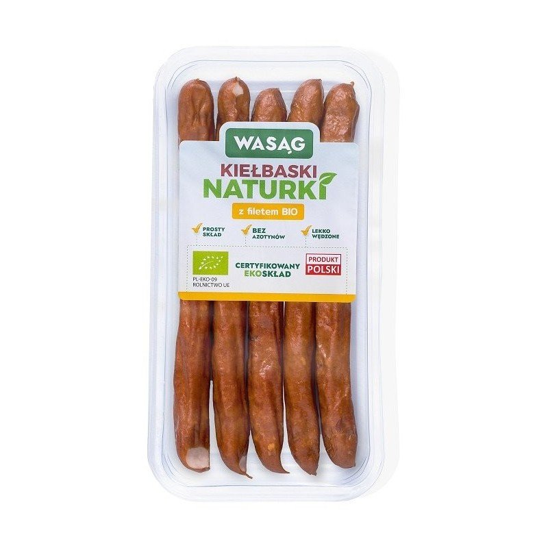 KIEŁBASKI Z FILETEM BIO 115 g - WASĄG (NA ZAMÓWIENIE)