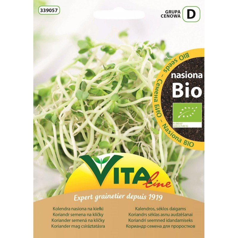NASIONA KOLENDRY BIO NA KIEŁKI 20 g - VITA LINE (VG4018, 21941CIN07S,  VG9021, 45634CIN0CS, 82996CIN0DS)