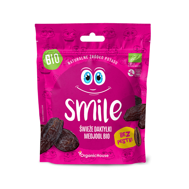 DAKTYLE SMILE MEDJOOL ŚWIEŻE BEZ PESTEK BEZGLUTENOWE BIO 100 g - ORGANICHOUSE