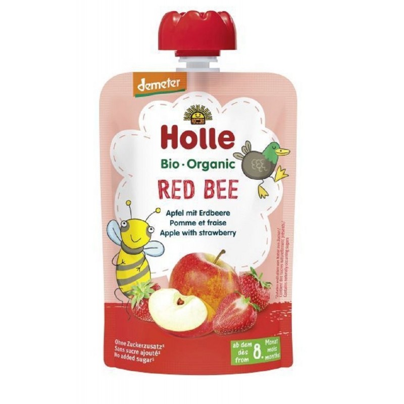 MUS GRUSZKOWY KUCYK (GRUSZKA - BRZOSKWINIA - MALINA - ORKISZ) BEZ DODATKU CUKRÓW OD 8 MIESIĄCA DEMETER BIO 100 g - HOLLE