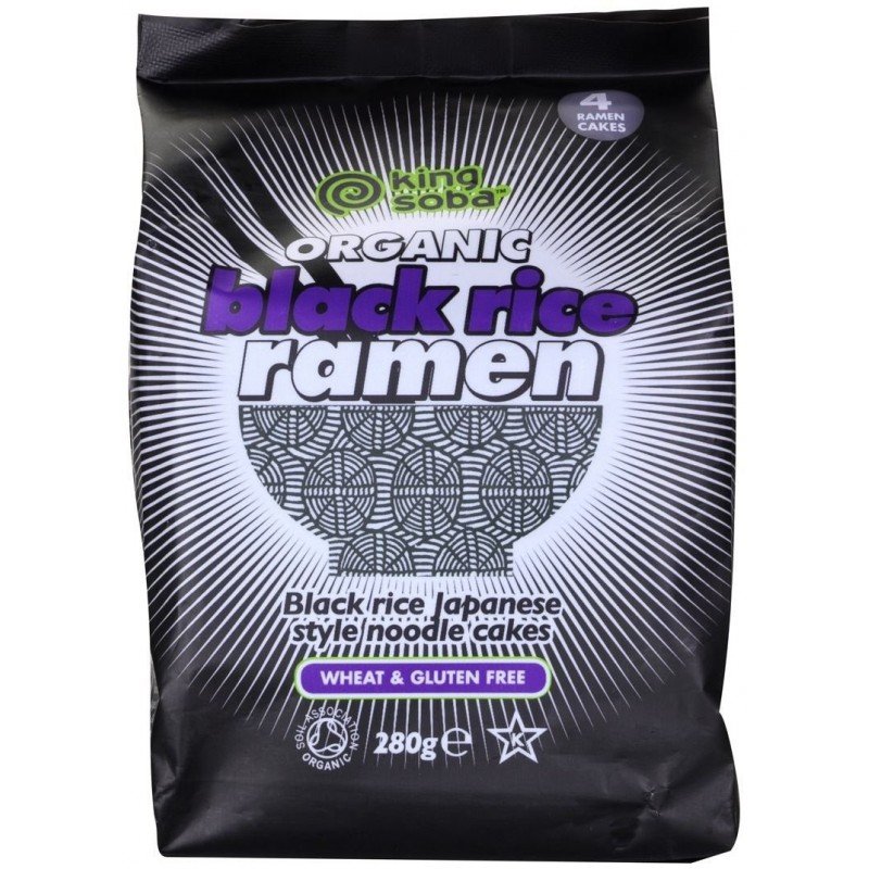 MAKARON (Z RYŻU CZARNEGO) RAMEN W STYLU JAPOŃSKIM GNIAZDA BEZGLUTENOWY BIO 280 g - KING SOBA