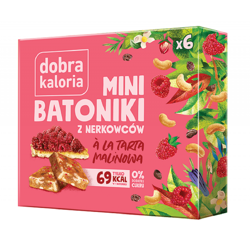 BATONIKI MINI Z NERKOWCÓW A'LA TARTA MALINOWA (6 x 17 g) 102 g - DOBRA KALORIA