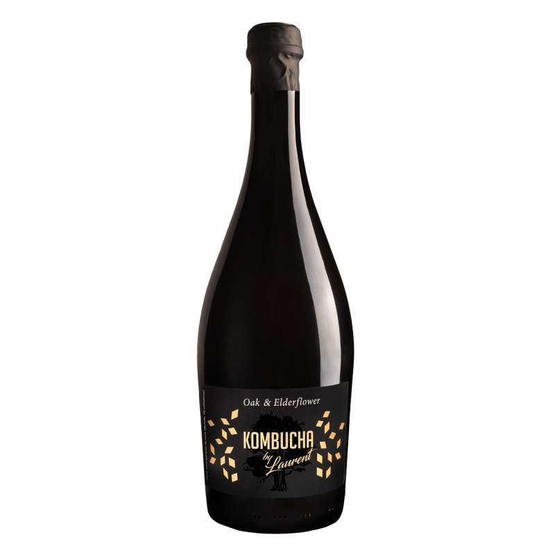 KOMBUCHA SZAMPAŃSKA NA PŁATKACH DĘBU O SMAKU KWIATÓW CZARNEGO BZU BIO 750 ml - KOMBUCHA BY LAURENT