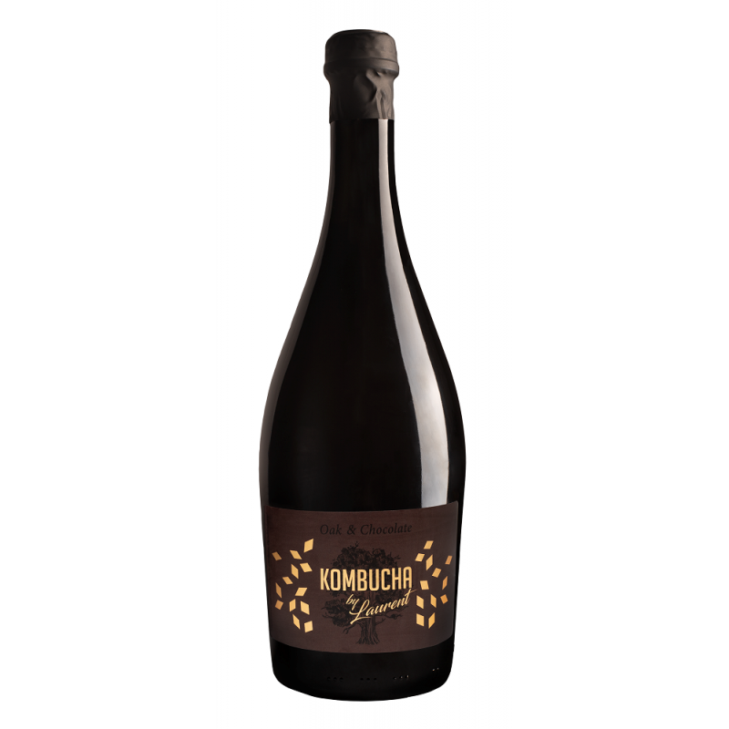 KOMBUCHA SZAMPAŃSKA NA PŁATKACH DĘBU O SMAKU CZEKOLADOWYM BIO 750 ml - KOMBUCHA BY LAURENT