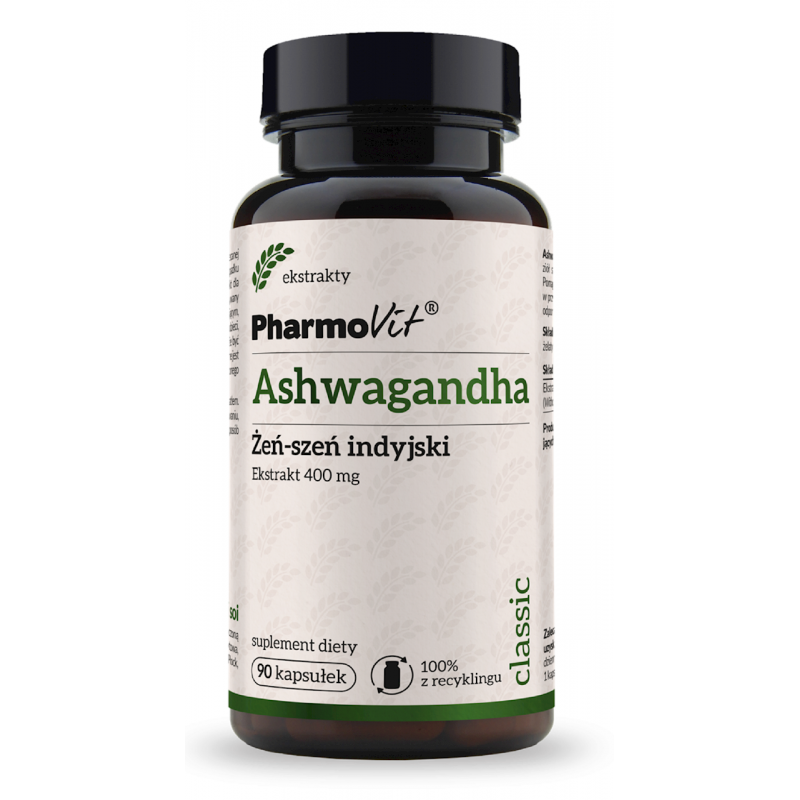 ASHWAGANDHA EKSTRAKT (400 mg) BEZGLUTENOWY 90 KAPSUŁEK - PHARMOVIT (CLASSIC)