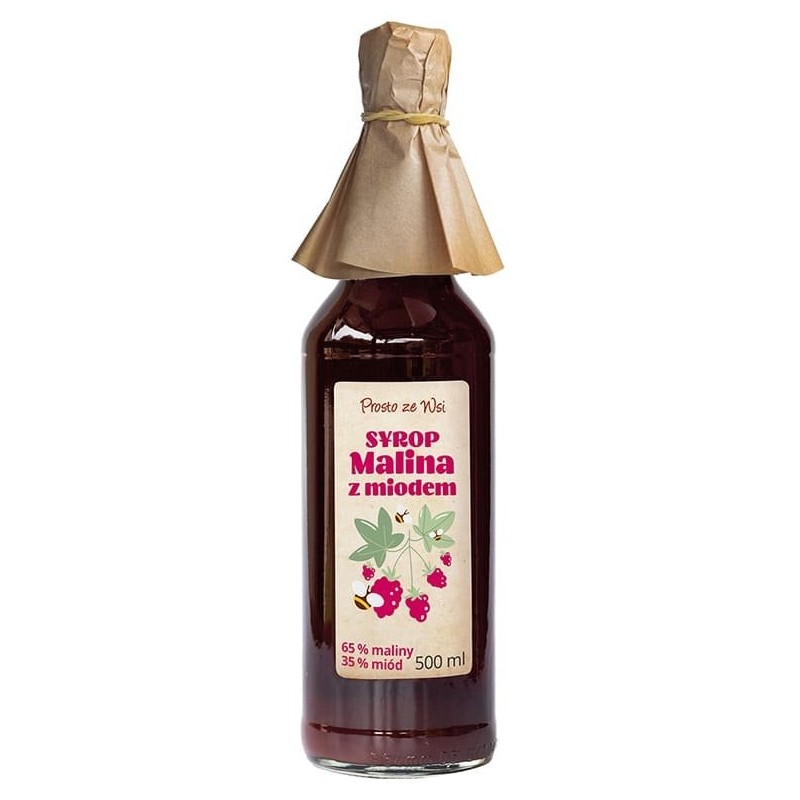 SYROP MALINA Z MIODEM 500 ml - PROSTO ZE WSI
