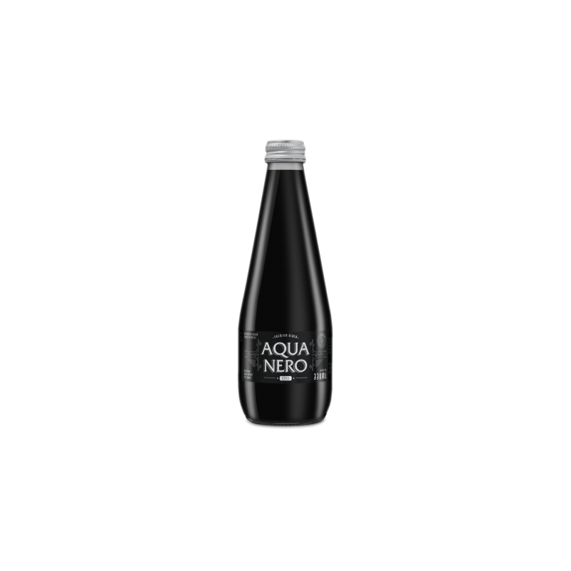 CZARNA WODA NIEGAZOWANA 330 ml (SZKŁO) - AQUA EAST (AQUA NERO)