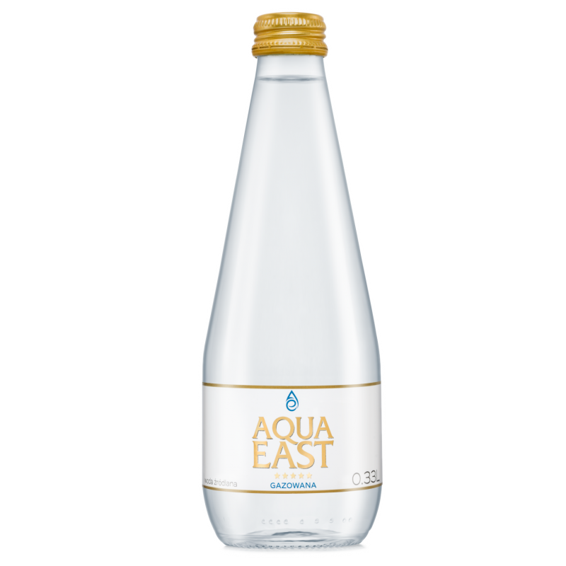 WODA ŹRÓDLANA GAZOWANA NISKOSODOWA 330 ml (SZKŁO) - AQUA EAST
