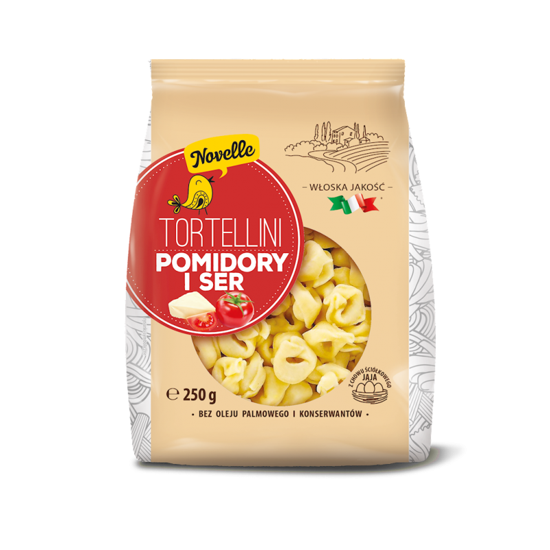 TORTELLINI Z SEREM I POMIDORAMI 250 g - NOVELLE