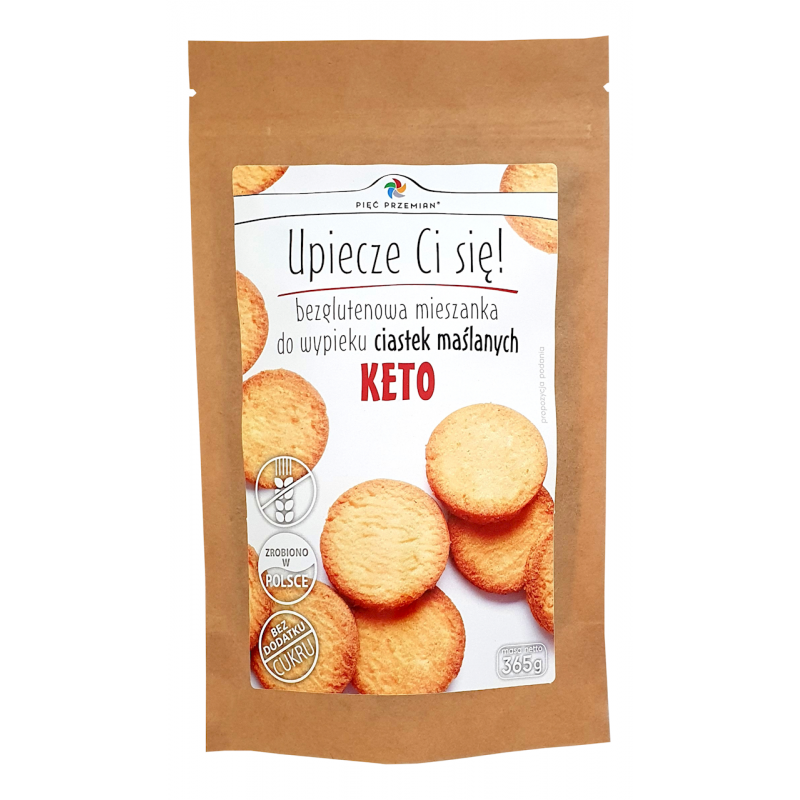 MIESZANKA DO WYPIEKU CIASTEK MAŚLANYCH BEZ DODATKU CUKRÓW BEZGLUTENOWA KETO 365 g - PIĘĆ PRZEMIAN
