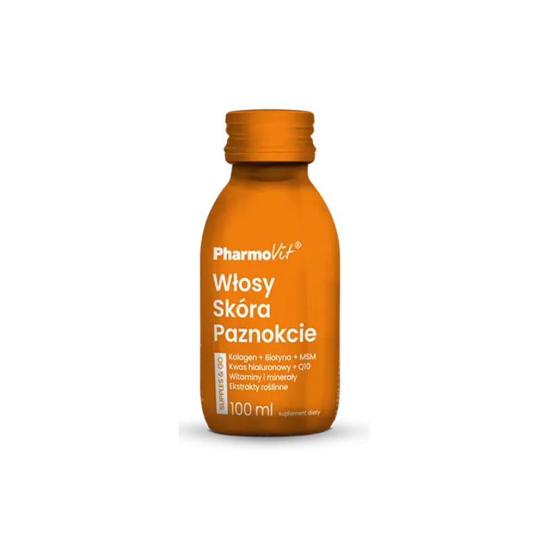 SHOT KOLAGEN NA WŁOSY, SKÓRĘ, PAZNOKCIE BEZGLUTENOWY 100 ml - PHARMOVIT (SUPPLES & GO)