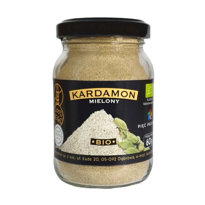 KARDAMON MIELONY BEZGLUTENOWY BIO 60 g - PIĘĆ PRZEMIAN