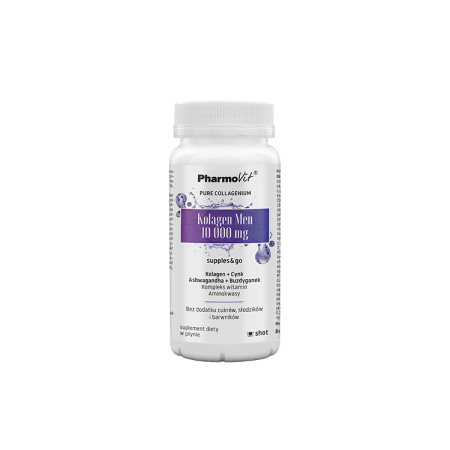 SUPLEMENT DIETY (SHOT) KOLAGEN DLA MĘŻCZYZN W PŁYNIE BEZGLUTENOWY 120 ml - PHARMOVIT