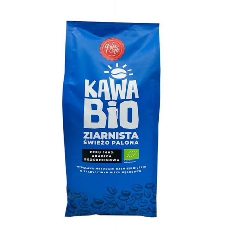 KAWA ZIARNISTA BEZKOFEINOWA ARABICA 100 % PERU BIO 1 kg - QUBA CAFFE