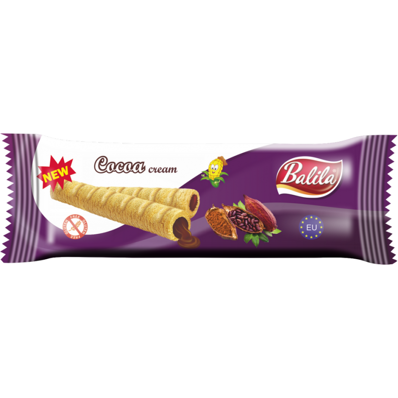 RURKI KUKURYDZIANE Z KREMEM KAKAOWYM BEZGLUTENOWE 18 g - BALILA