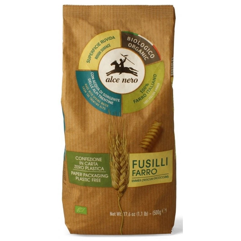 MAKARON (SEMOLINOWY RAZOWY) FUSILLI BIO 500 g - ALCE NERO