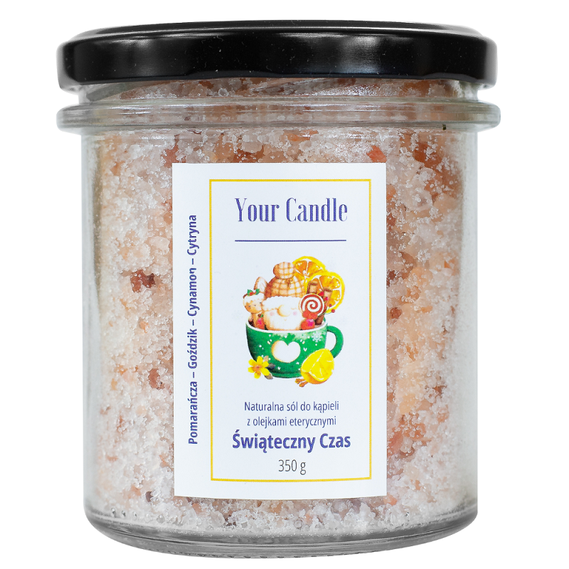 SÓL DO KĄPIELI NATURALNA Z OLEJKAMI ETERYCZNYMI ŚWIĄTECZNY CZAS 350 g - YOUR CANDLE (PRODUKT SEZONOWY)