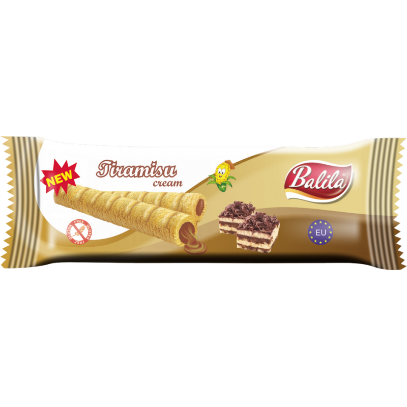 RURKI KUKURYDZIANE Z KREMEM O SMAKU TIRAMISU BEZGLUTENOWE 18 g - BALILA