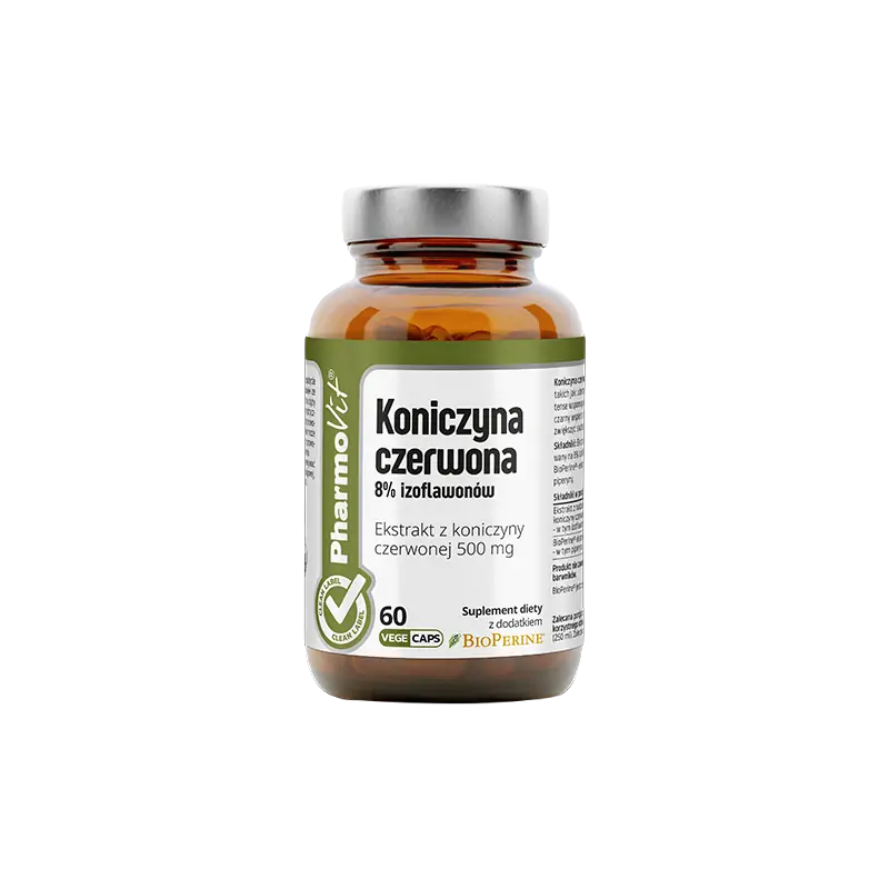 KONICZYNA CZERWONA EKSTRAKT (500 mg) BEZGLUTENOWY 60 KAPSUŁEK - PHARMOVIT (CLEAN LABEL)