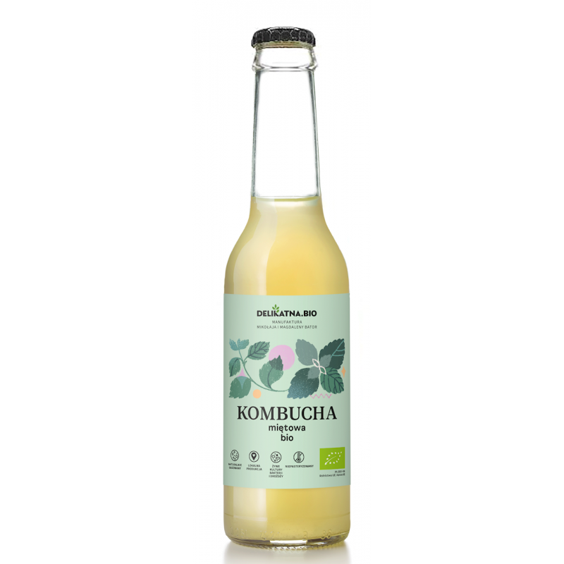 KOMBUCHA MIĘTOWA BIO 270 ml - DELIKATNA (ZAKWASOWNIA)