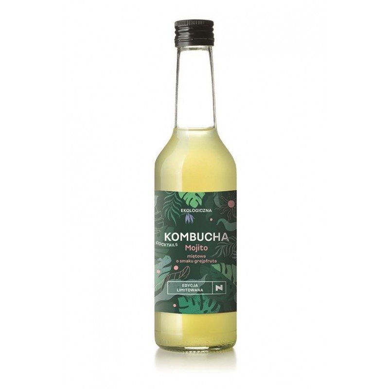 KOMBUCHA KOKTAJLOWA MOJITO MIĘTOWA O SMAKU GREJPFRUTA BIO 270 ml - DELIKATNA (ZAKWASOWNIA)