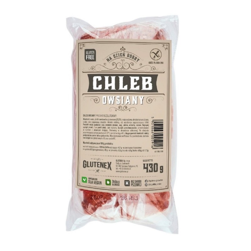 CHLEB OWSIANY KROJONY BEZGLUTENOWY 430 g - GLUTENEX