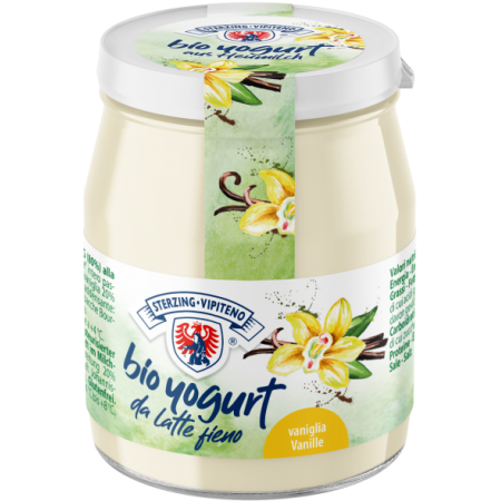JOGURT WANILIOWY Z MLEKA SIENNEGO BEZGLUTENOWY BIO 150 g (SŁOIK) - STERZING-VIPITENO