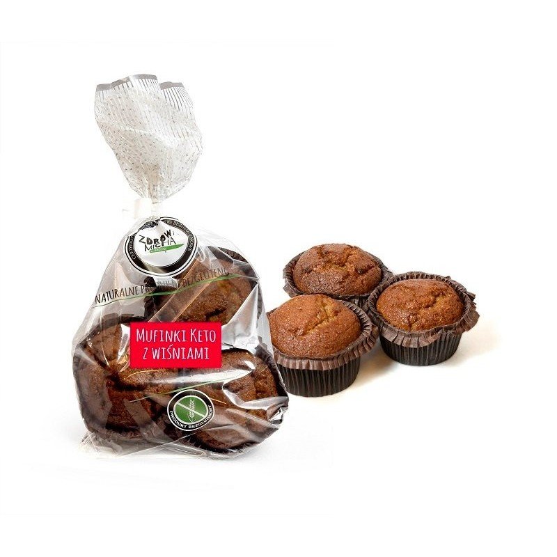 MUFINKI Z WIŚNIAMI KETO BEZGLUTENOWE 180 g - ZDROWA MICHA (NA ZAMÓWIENIE)