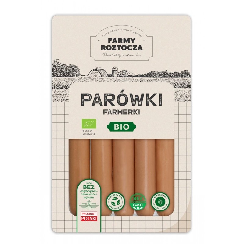 KIEŁBASKI FARMERSKIE BIO (około 0,40 kg) - FARMY ROZTOCZA (NA ZAMÓWIENIE)