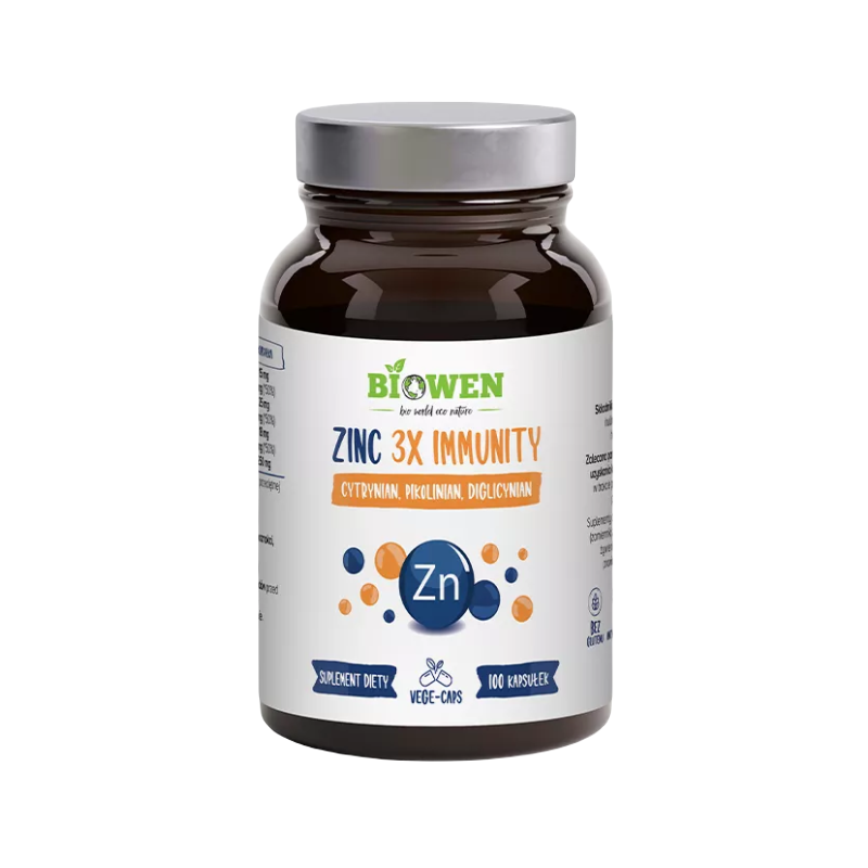 CYNK (15 mg) 3X IMMUNITY BEZGLUTENOWY 100 KAPSUŁEK - BIOWEN