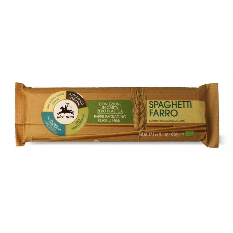 MAKARON (Z PŁASKURKI RAZOWY) SPAGHETTI BIO 500 g - ALCE NERO
