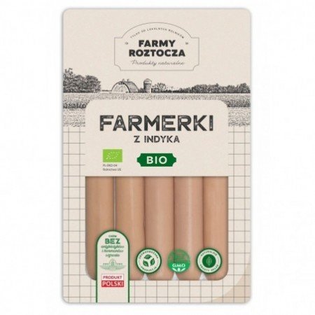 PARÓWKI FARMERKI Z INDYKA BIO 250 g - FARMY ROZTOCZA (NA ZAMÓWIENIE)