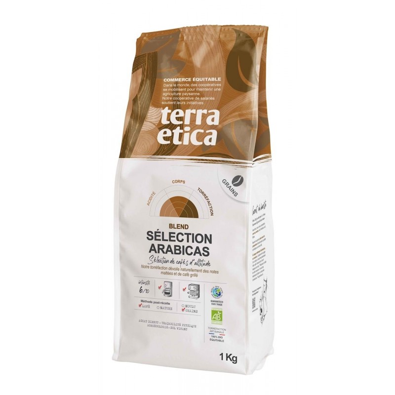 KAWA ZIARNISTA ARABICA 100 % SELECTION FAIR TRADE BIO 1 kg - TERRA ETICA