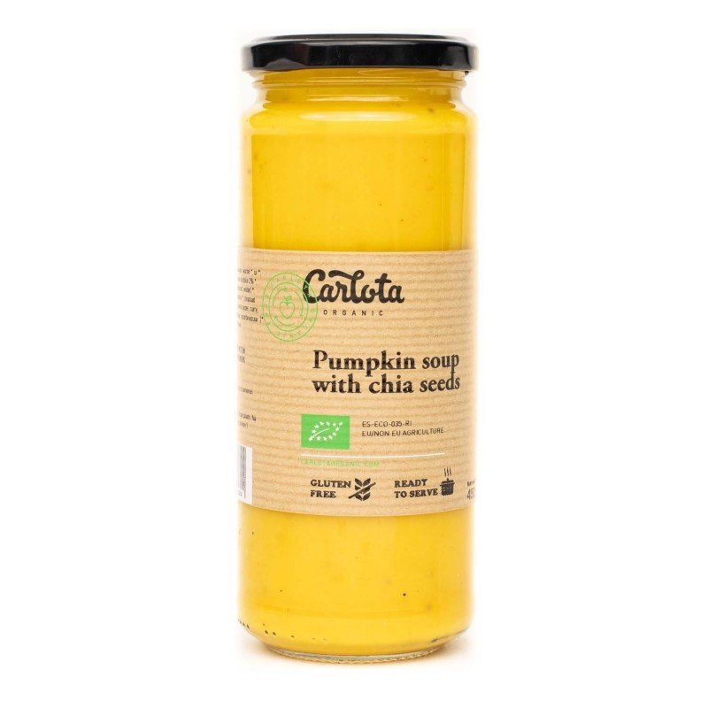 ZUPA KREM Z DYNI Z NASIONAMI CHIA BEZGLUTENOWY BIO 450 g - CARLOTA