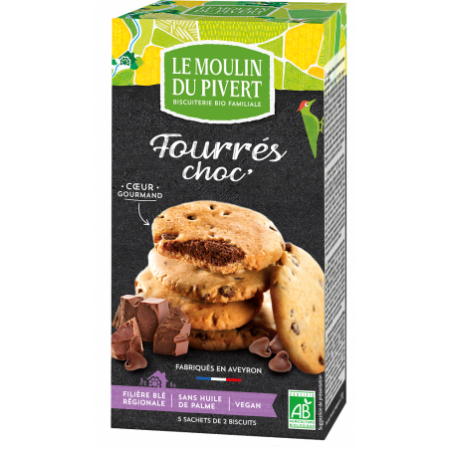 CIASTKA Z DROPSAMI CZEKOLADOWYMI BIO 150 g - LE MOULIN DU PIVERT