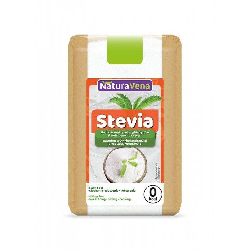 STEVIA (NA BAZIE ERYTRYTOLU I GLIKOZYDÓW STEWIOLOWYCH ZE STEWII) 500 g - NATURAVENA