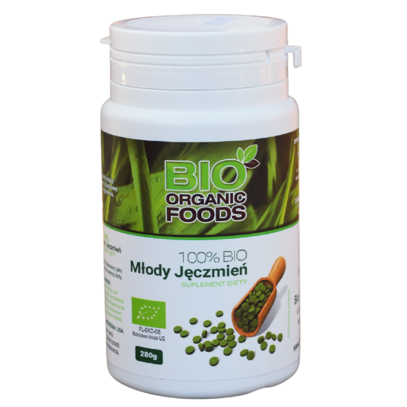SOK Z MŁODEGO JĘCZMIENIA BIO (500 mg) 560 TABLETEK - BIO ORGANIC FOODS