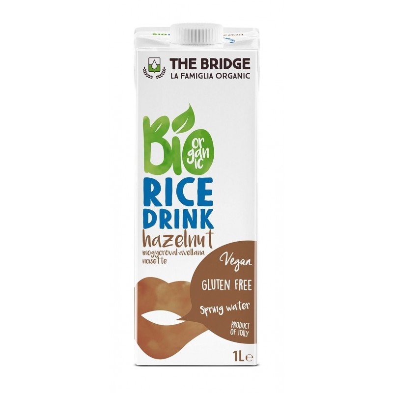 NAPÓJ RYŻOWY Z ORZECHAMI LASKOWYMI BEZGLUTENOWY BIO 1 L - THE BRIDGE