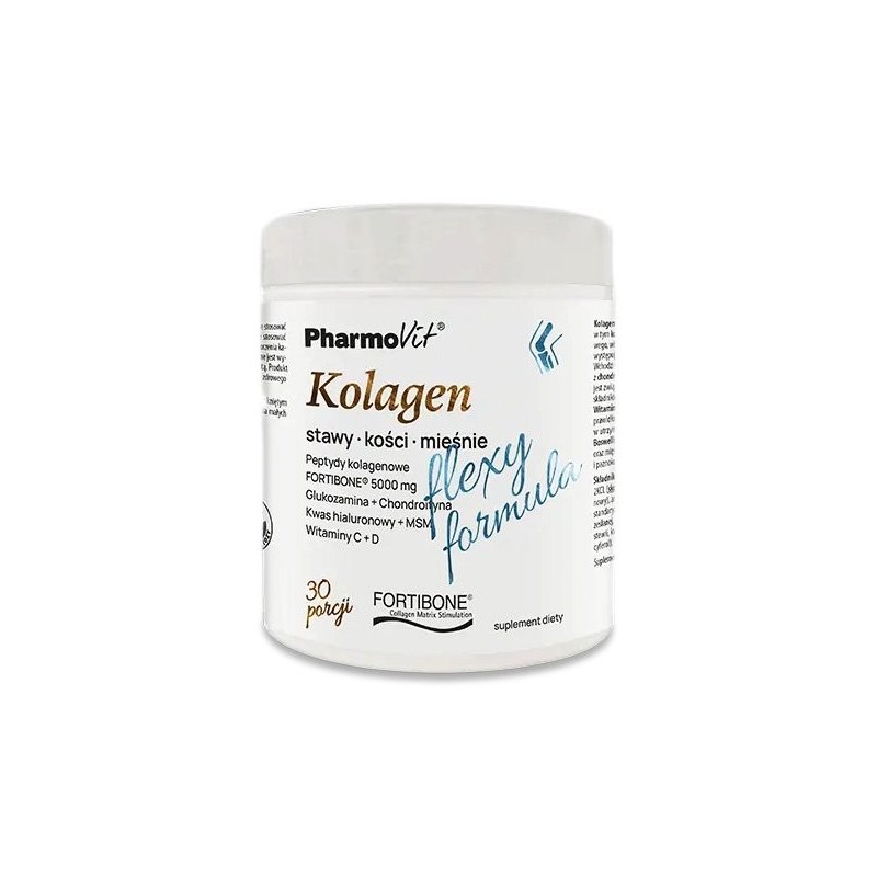 KOLAGEN O SMAKU BANANOWYM FLEXY FORMULA BEZGLUTENOWY 196 g - PHARMOVIT